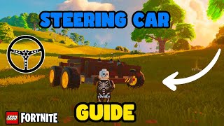 How to make a CAR that can STEER  in Fortnite Lego [upl. by Monte]