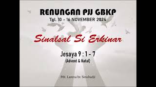 Renungan PJJ GBKP Minggu Ini Tgl 10  16 Nov 2024 [upl. by Asirram]