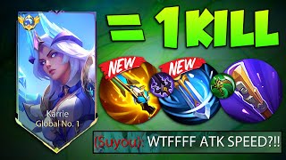 NEW META‼️ KARRIE NEW ABNORMAL BURST DAMAGE BUILD AND EMBLEM FOR 2024 THEY THINK IM USING CHEAT😱 [upl. by Nrevel310]