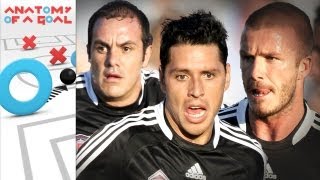 David Beckham Cuauhtemoc Blanco Christian Gomez combine for 2008 MLS AllStars  Anatomy of a Goal [upl. by Revolc569]