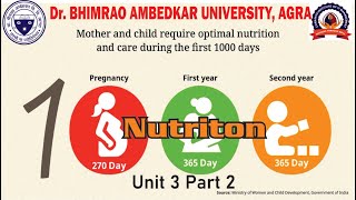 Food Nutrition and Hygiene  CoCurricular Course Semester 1 Unit 3 Part 2  1000 day Nutrition [upl. by Ahsaeym]