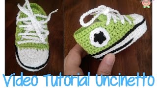 Tutorial Uncinetto come si fa la suola delle scarpine ALL STAR CONVERSE [upl. by Arika]