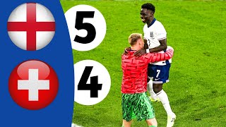 England vs switzerland  1 1   PENALTY SHOTOUTS  ALL GOALS [upl. by Joerg674]