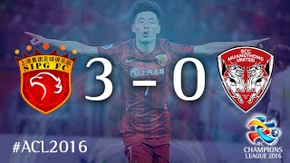 SHANGHAI SIPG vs MUANGTHONG UNITED AFC Champions League 2016 Playoffs [upl. by Ayimat]