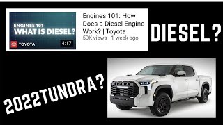 A Diesel 2022 Tundra Curious Toyota USA Diesel Video Baffles Fans [upl. by Kohler]