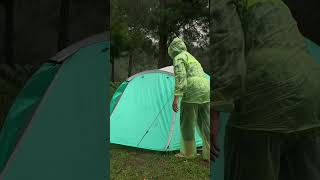 solo camping in heavy rain  relaxing camping heavy rain shorts solocamping [upl. by Judsen]