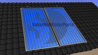 Solar hot water flat plat collector roof installation with Frost and air admittance valve [upl. by Nileuqay]