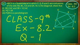 Class  9th  Quadrilaterals  Ex 82 Q no 1 solved ncert cbse [upl. by Nnayelsel487]