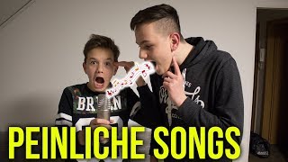 MEGA PEINLICHE SONGS SINGEN 😂  mit kleinem Bruder 20 [upl. by Ahseryt588]