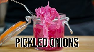 Pickled Onions  Crunchy Pickled Red Onions Recipe [upl. by Ahsita]