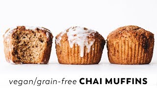 Vegan Chai Muffins  glutenfree  oilfree [upl. by Eintihw]