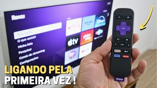 Ligando Pela Primeira Vez ROKU EXPRESS TRANSFORME SUA TV EM SMART TV De Forma Simples e Barata [upl. by Reuben740]