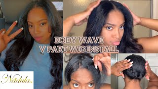 DETAILED HOW TO INSTALL A V PART WIG Easy amp Natural Looking ft NADULA Hair 🤎 [upl. by Hniht130]