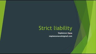 Law of Tort  Strict liability [upl. by Iew]