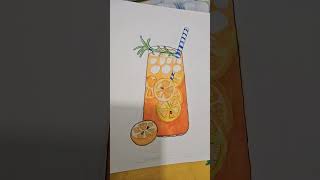 Orangeade art drawing watercolor [upl. by Ylurt]