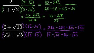 Using Conjugates to Rationalize Denominators [upl. by Bauske]