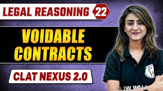 Legal Reasoning 22  Voidable Contracts  CLAT [upl. by Sonnnie]