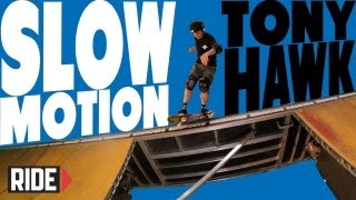 Tony Hawk Skateboarding in Slow Motion  Shoveit Backside Smith Grind [upl. by Cicero]