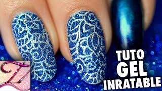 Tuto nail art inratable avec le gel et paillettes [upl. by Cthrine]