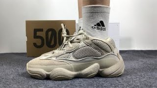 Yeezy 500 Desert Rat “Blush” White On Foot [upl. by Alleuqcaj185]