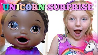 BABY ALIVE gets a UNICORN The Lilly and Mommy Show The TOYTASTIC Sisters Little LIVE Pets SKIT [upl. by Etnaud]