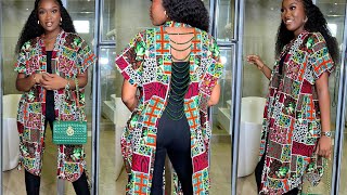 How to make a BEADED BACKLESS KIMONO JACKET with Drawstring Design [upl. by Ateekahs]