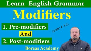 modifiers in english grammar  Pre and postmodifiers  modifiers [upl. by Binnie]