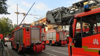 Soeren66  Baukran POTAIN MDT 178 droht umzustürzen  Feuerwehr und 2 Mobilkrane im Einsatz [upl. by Savick]