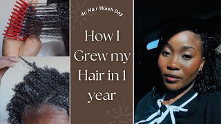 How to Grow 4c healthy Hair in 1 Year Wash Day amp Length reveal 🤯 My hair grew so much 🥳 [upl. by Mingche]