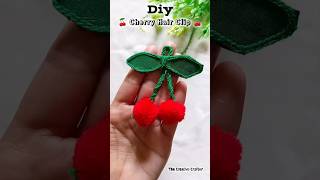 DIY Cherry Hair Clip 🍒😲shortvideo youtubeshorts diy hairclip cherry [upl. by Yrahcaz]