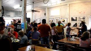 Lisa dancing with Eric at Cafe Des Amis  Zydeco Breakfast [upl. by Storer]