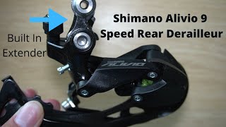 Shimano Alivio 9 Speed Shadow Rear Derailleur Unboxing First Review [upl. by Wallack]