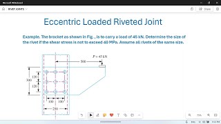 Riveted Joints 15 Design of eccentrically loaded Riveted joint Numerical Problem02 [upl. by Patrizia]