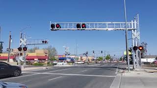 Amtrak California San Joaquin train 714 Cab car 8306 leading passing McKinley Ave Fresno ca [upl. by Royall]