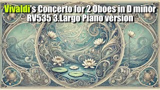 Vivaldis Concerto for 2 Oboes in D minor RV535 3Largo Piano version [upl. by Defant]