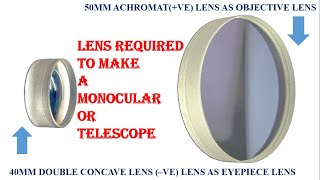 ACHROMATIC LENS AS OBJECTIVE LENS amp EYEPEICE LENS REQUIRED TO MAKE A MONOCULARBINOCULAR TELESCOPE [upl. by Ertnom]