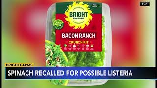 BrightFarms recalls several salad varieties after routine sampling detected listeria in its spinach [upl. by Leticia]