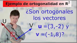 Ortogonalidad en R2  Ejemplo  ¿Son ortogonales u y v [upl. by Evangelin371]