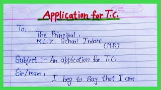 Application for Transfer certificate TCApplication for T C in EnglishLearn Essay Application [upl. by Innoc]