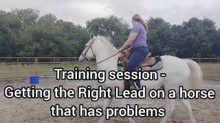 Training Session  Picking up the right lead at a Canter with a horse who has problems [upl. by Diane]