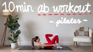 10MIN everyday pilates ab workout  small waist  flat stomach  no repeats [upl. by Ellemac]