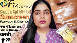 Fix Derma Shadow SPF 50 Gel Sunscreen Review  Best Sunscreen For Oily Skin  Antima Dubey Samaa [upl. by Ecyar622]