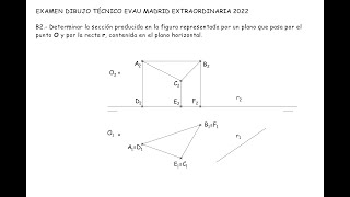 Ejercicio EVAU Madrid 2022 Extraordinaria B2 Sistema Diédrico Prisma Dibujo Técnico Bachillerato EVA [upl. by Galer]