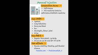 Monocef injection kaise use karte hai or kon si bimari me kam aati hai shortvideo post trending [upl. by Llenrag]