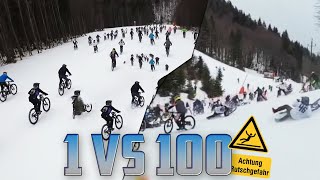 100 VS Nils Das ultimative SchneedownhillRennen  Kasberg Inferno 2023 [upl. by Roxane]