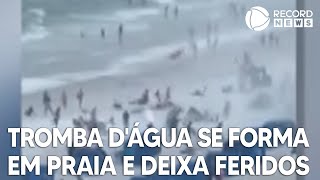 Tromba dágua se forma no mar e deixa dois feridos [upl. by Phineas]