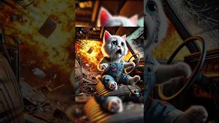 Car crashed kitten dying fireshorts [upl. by Aihtela]