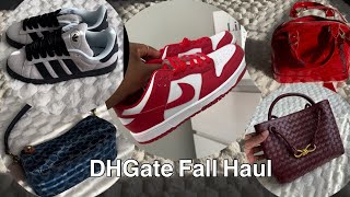 Huge DHGate Haul Fall 2024  Coach Denim Bag Nike Low Dunks LV bag Adidas Campus and more [upl. by Baumbaugh279]