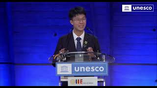 Q Youth Representative Speech on Royal Patron and Peace at UNESCO Paris France 28102024 [upl. by Itnava]