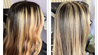 Learn how to apply Chunky blonde highlights slices and a colour in between [upl. by Hgielyak]